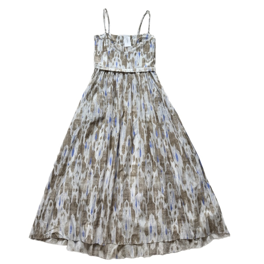 NEW Maria Cher Tartagal Maive Abstract Print Cotton Silk Voile Midi Dress S Boho